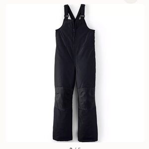 Lands End Adjustable Bib Snow Pants Ski Overalls Kids Boys Girls Size 7 Black